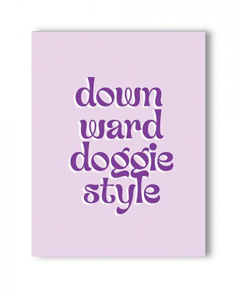 CNVELD-KK-NK-DOGGIE63f9ea876b035 Downward Doggie Naughty Greeting Card - Image 1