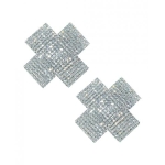Neva Nude Cross Crystal Jewel Reusable Silicone Nipple Pasties - Clear O/s