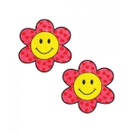 Neva Nude Smiley Flower Power Glitter Pasties - Pink/yellow O/s