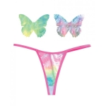 Neva Nude Naughty Knix Rainbow Sherbet Velvet G-string & Pasties - (color Varies) Multi  O/s