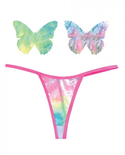 CNVELD-NN-GSTRST6291f3034be66 Neva Nude Naughty Knix Rainbow Sherbet Velvet G-string & Pasties - (color Varies) Multi O/s - Image 1