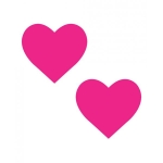 Neva Nude Temperature Reactive Heart Pasties - Neon Pink