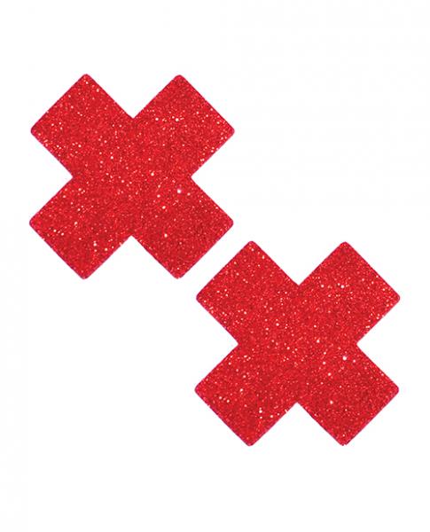 CNVELD-NN-RMRXF64e9cdaeae3a5 Neva Nude Ravish Me Glitter X Factor Pasties - Red O/s - Image 1
