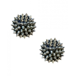 Burlesque Bowser Spike Pleather Reusable Silicone Nipztix - Silver/black O/s