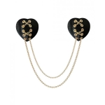 Neva Nude Two Heart Chained Pasties - Black O/s