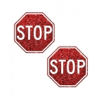 Neva Nude Stop Sign Glitter Pasties - Red O/s