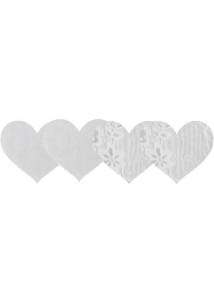 CNVELD-PK013H_2 Luminous Hearts Pasties White 2 Pack - Image 1