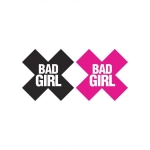 Bad Girl X Pasties 2 Pairs 1 Black, 1 Pink