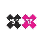 Peekaboos Pay Up Pasties 2 Pairs 1 Black, 1 Pink