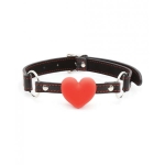 Plesur Heart Ball Gag W/red Hearts - Black