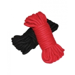 Plesur Cotton Shibari Bondage Rope 2 Pack - Black/red