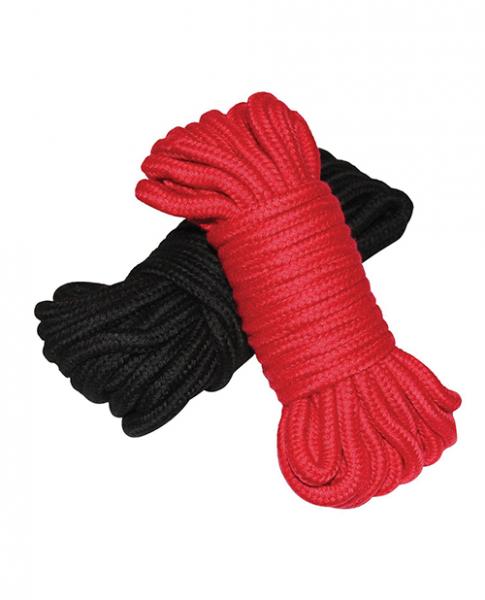 CNVELD-PLB8700162176574be7e3 Plesur Cotton Shibari Bondage Rope 2 Pack - Black/red - Image 1