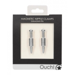 Shots Ouch Diamond Pin Magnetic Nipple Clamps - Silver