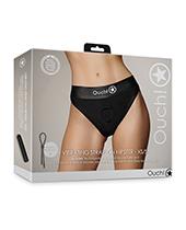 CNVELD-SHTOU828BLKXSS264941c0c4a6d9 Shots Ouch Vibrating Strap On Hipster - Black Xs/s - Image 1
