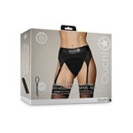 Shots Ouch Vibrating Strap On Thong W/adjustable Garters - Black Xs/s