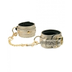 Spartacus Wrist Restraints Leather Lining White Snakeskin Micro Fiber