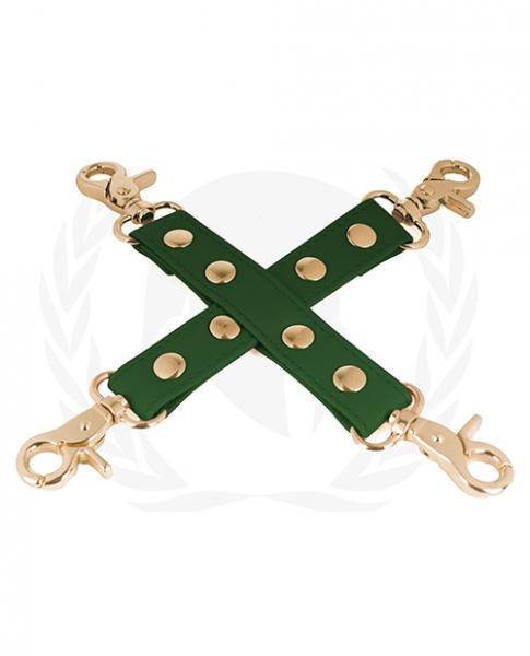 CNVELD-SPU-506GR5ef5c7a25ab5c Spartacus Pu Hog Tie W/gold Hardware - Green - Image 1