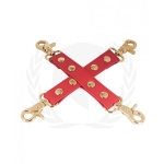 Spartacus Pu Hog Tie W/gold Hardware - Red