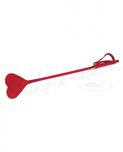 CNVELD-SPU-509RD5ef5c79953ce6 Spartacus Pu Riding Crop W/plush Heart Shape Tip - Red - Image 1
