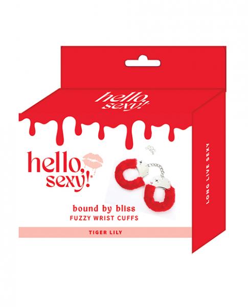 CNVELD-VD-HS51936502da6d60ada Hello Sexy! Bound By Bliss Fuzzy Wrist Cuffs - Tiger Lily - Image 1