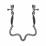Fetish Fantasy Adjustable Nipple Chain Clamps Black
