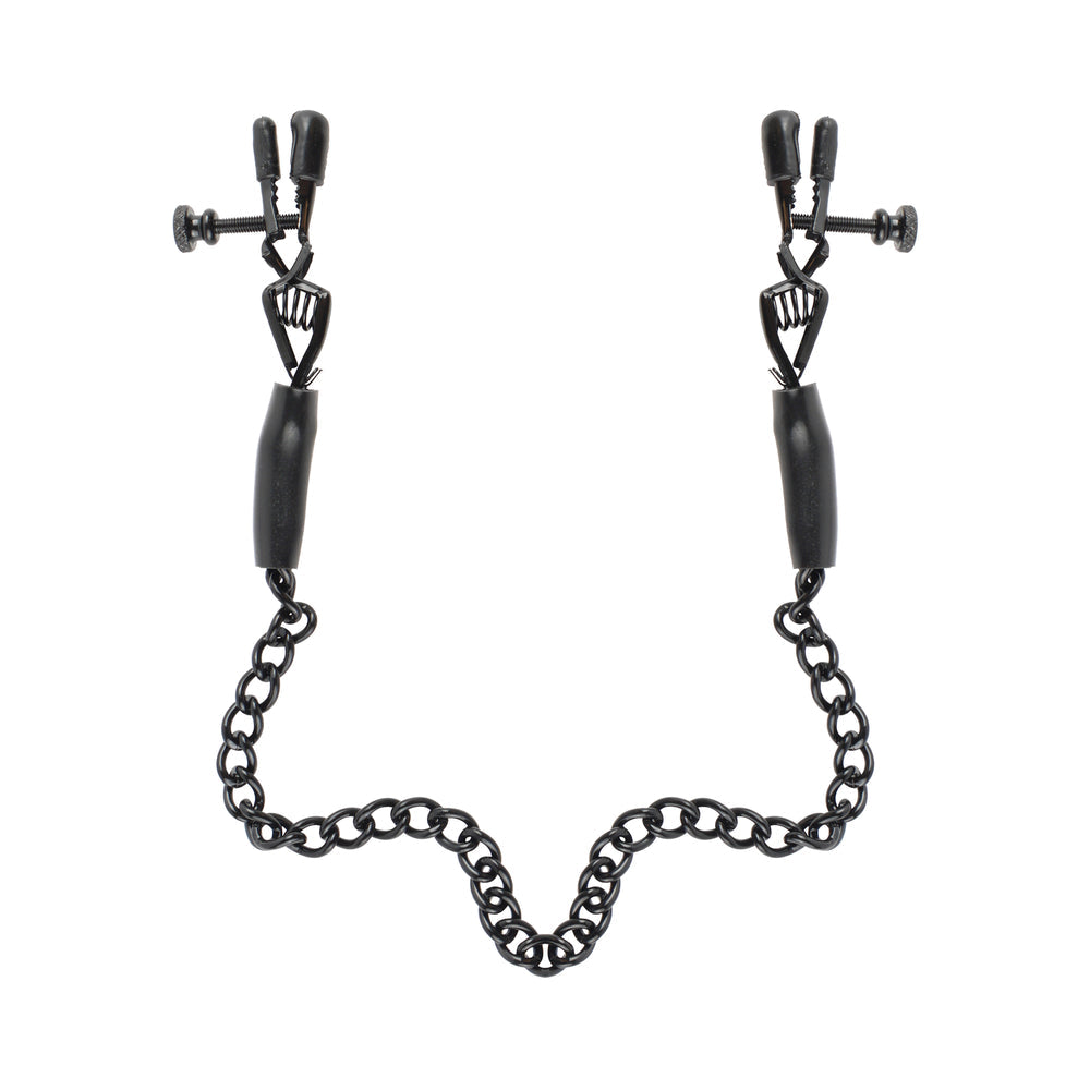 CNVNAL-19242_2_16f608b1-07eb-4b47-bfdc-9c814c1d3df3 Fetish Fantasy Adjustable Nipple Chain Clamps Black - Image 1