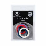 Rainbow Nitrile Cock Rings 5 Pack 1.25 inches - Image 2
