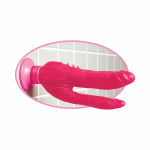 Waterproof Wall Bangers Double Penetrator Pink Suction Cup - Image 2