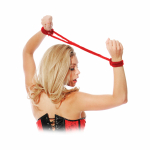 Fetish Fantasy Silk Rope Love Cuffs Red - Image 2