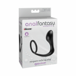 Ass-Gasm Silicone Cockring Plug - Black - Image 3