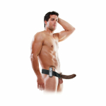 Fetish Fantasy 8in Vibrating Hollow Strap-on Brown - Image 2