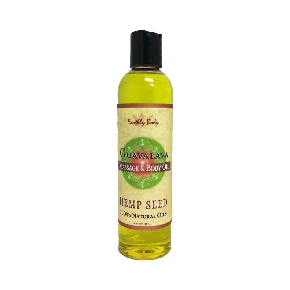 CNVNAL-51595_1_90d864b6-c60d-45c9-a477-e49b4f8ac2c8 Earthly Body Massage Oil Guavalava 8oz - Image 1