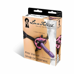 Lux Fetish Velvet Strap On Harness Pink O/S - Image 2