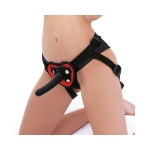 Lux Fetish Red Heart Strap On Harness O/S - Image 3