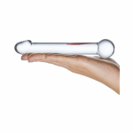 Glas 7 inches Realistic Head Glass Dildo Clear - Image 3