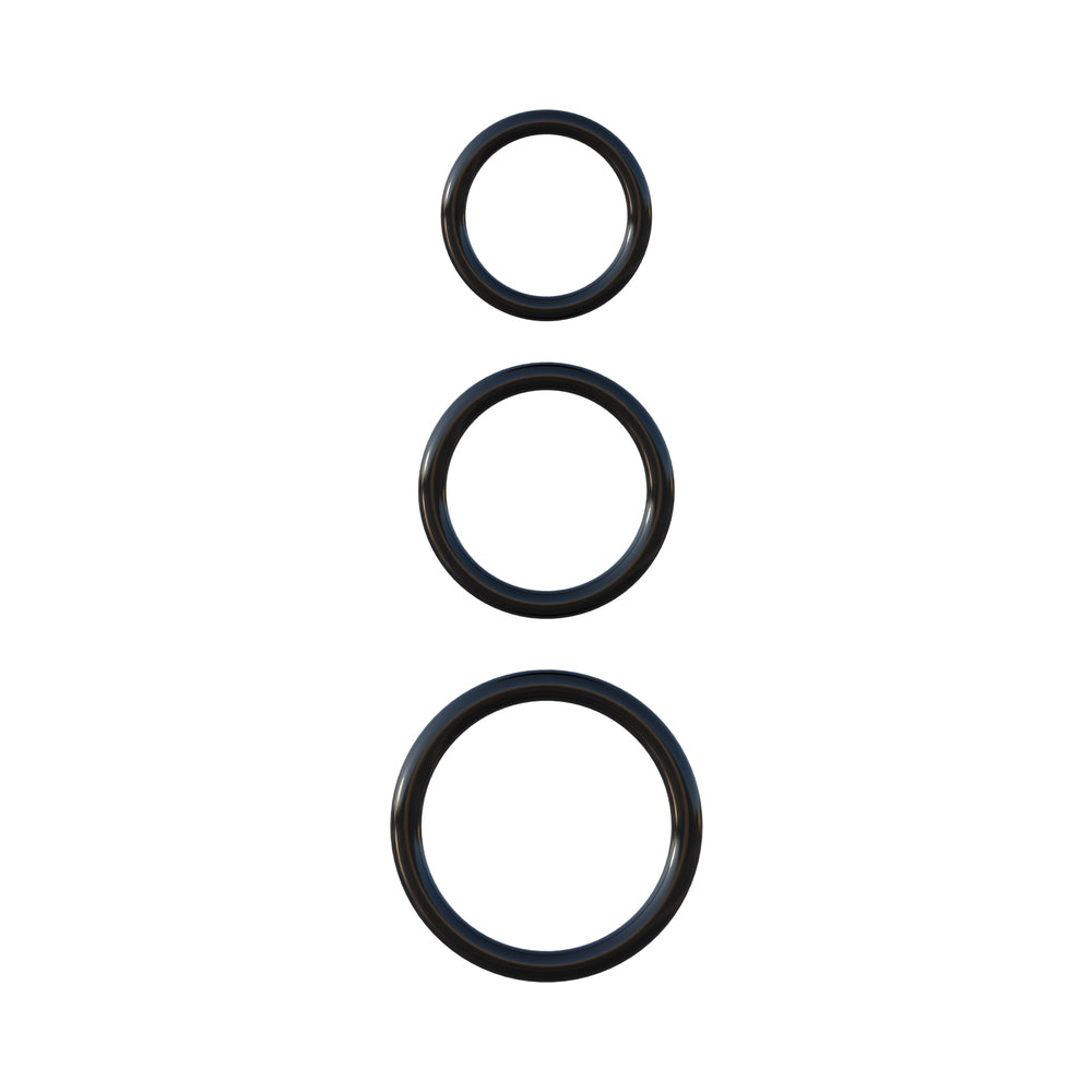 CNVNAL-54635_1_3789c159-fbbc-4265-a333-40409334f1a5 Fantasy C-Ringz Silicone 3 Ring Stamina Set Black - Image 1
