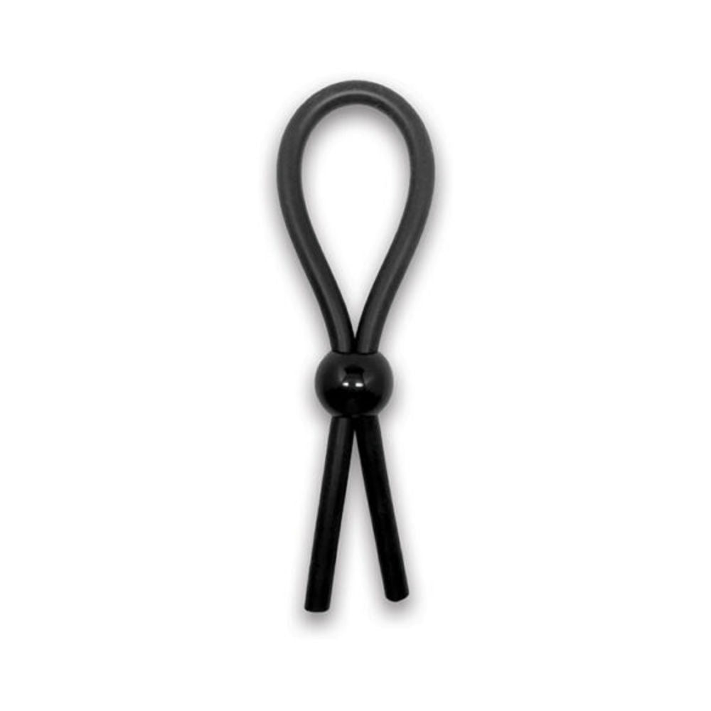 CNVNAL-56662_2469673d939c2f8bb8d77821f9edd4b9 Rock Solid Lasso Single Adjustable Black Silicone Cock Tie - Image 1