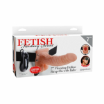 Fetish Fantasy 7in Vibrating Hollow Strap-on With Balls Flesh - Image 3