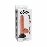 King Cock 7 inches Vibrating Cock with Balls Beige - Image 3
