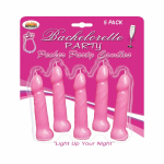 Bachelorette Party Pecker Party  Candles Pink 5 Pack - Image 2