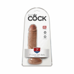 King Cock 7 inches Cock with Balls Tan Dildo - Image 3