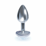 The 9's, The Silver Starter, Bejeweled Heart Stainless Steel Plug - Image 2