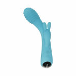Evolved Aqua Bunny 9 Shaft Function 9 Clit Stim Functions Rechargeable Silicone Waterproof Teal - Image 3