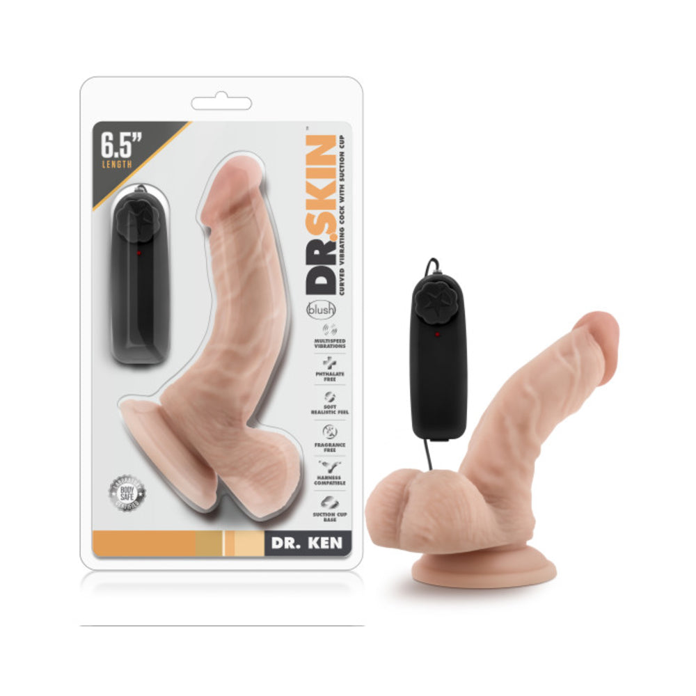 CNVNAL-67560_1_19d6a238-8c40-47ec-a64a-7704007c17ed Dr. Skin - Dr. Ken - 6.5in Vibrating Cock With Suction Cup - Vanilla - Image 1