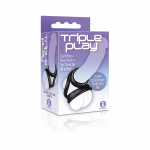 Triple Play Cock Ring, Base Boost, Ball Stretcher Black - Image 2