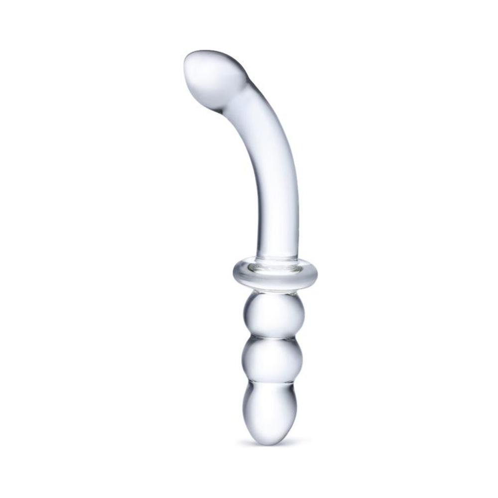 CNVNAL-71966_b0aa41087723327efee61914bcd1b099 8" Ribbed G-Spot Glass Dildo - Image 1