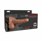 Fetish Fantasy 6in Hollow Rechargeable Strap-on With Balls, Tan - Image 3