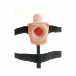 Fetish Fantasy 7in Hollow Rechargeable Strap-on With Balls, Flesh - Image 2