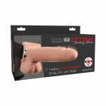 Fetish Fantasy 7in Hollow Rechargeable Strap-on With Balls, Flesh - Image 3
