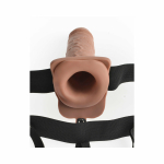 Fetish Fantasy 7in Hollow Rechargeable Strap-on With Remote, Tan - Image 2